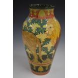 Dennis Chinaworks limited edition 3/25 large baluster vase decorated in the Dandy Lion pattern,