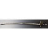 Continental sword with partly decorated 88cm curved blade and Artilleri Fabrica de Toledo 1880 to