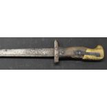 French shortened Gras bayonet with 20cm blade,  possibly used in WW1 as a trench fighting knife.