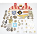 Replica German Nazi metal badges and buckles etc