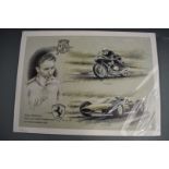 John Surtees, Aitken signed limited edition print (41/350) celebrating his being champion on both