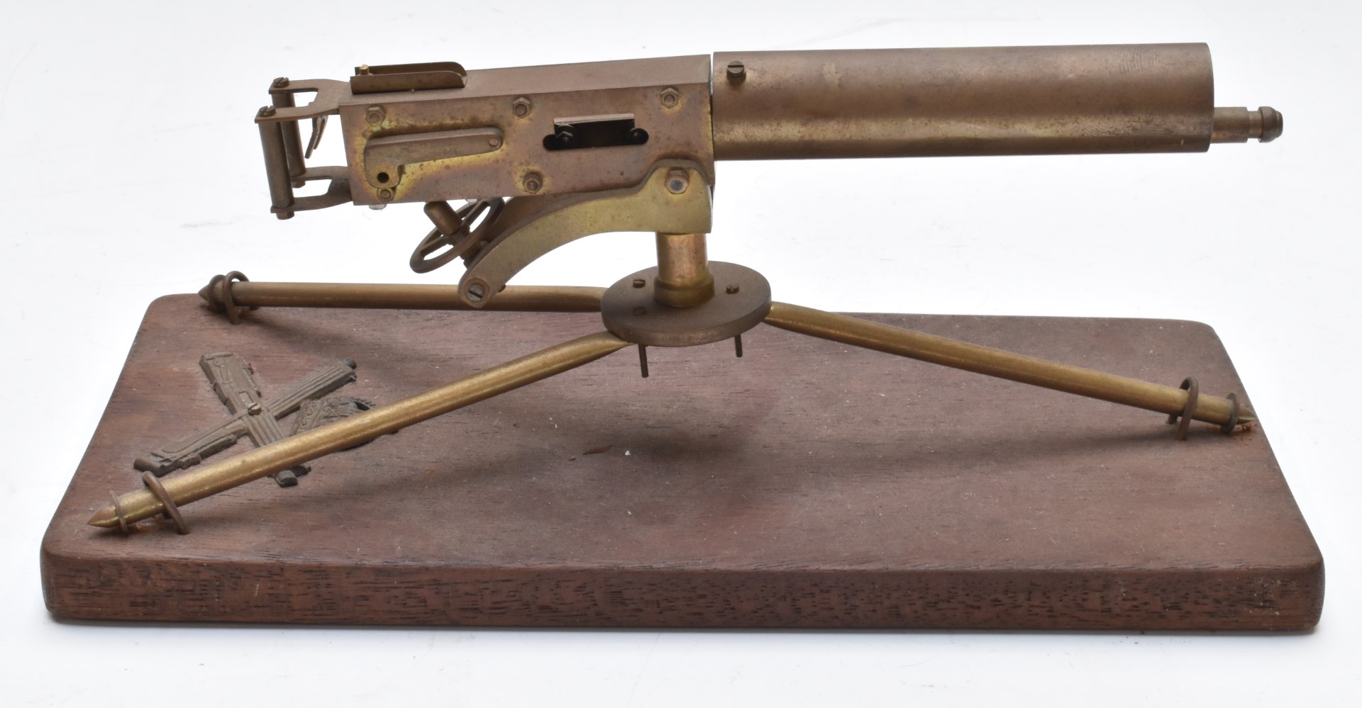 Two model machine guns with moving parts comprising Bullnoze Gatling example and one other, W22 x - Image 5 of 5
