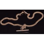 A 9ct rose gold double Albert/ watch chain, 34.2g