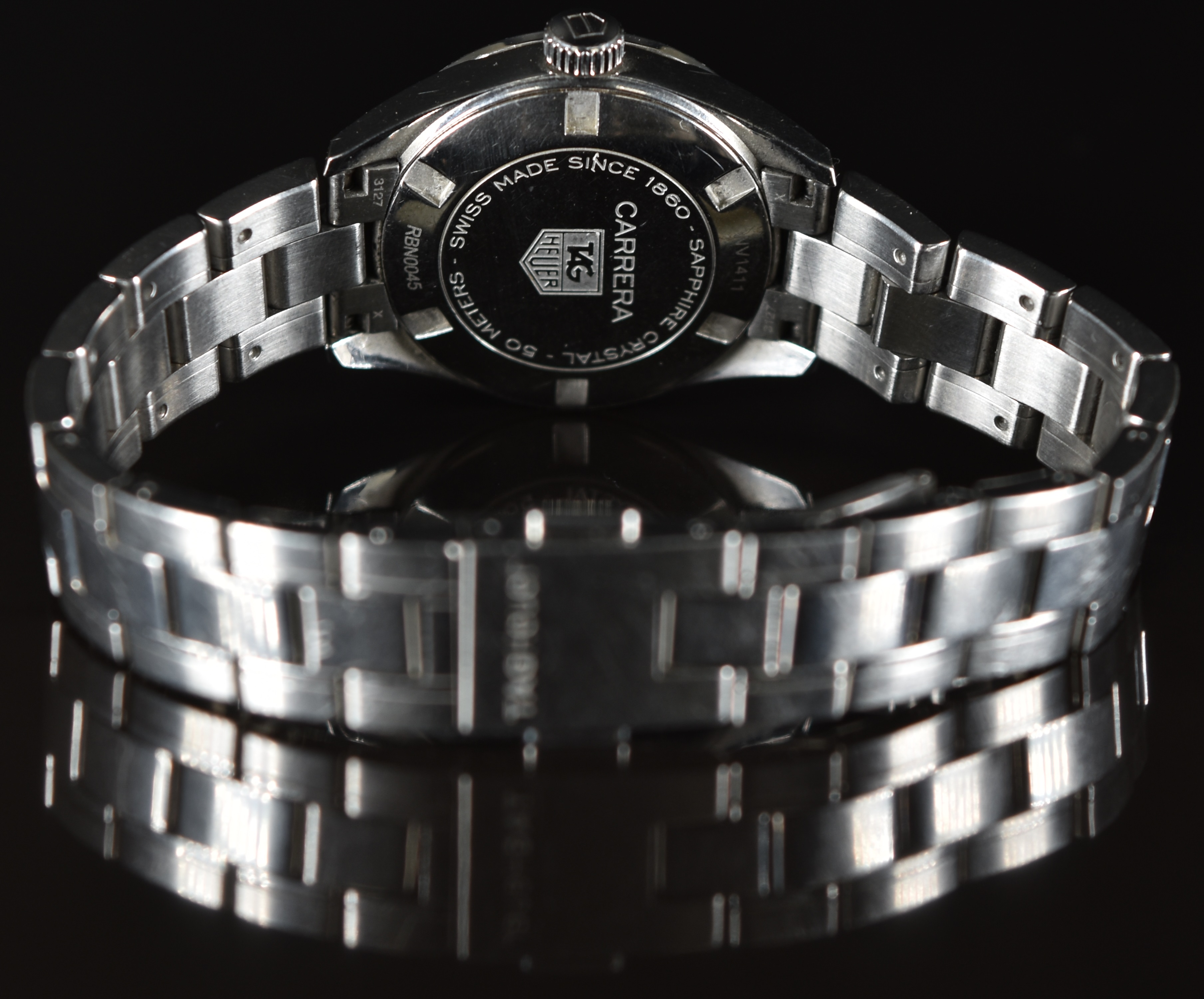 Tag Heuer Carrera ladies wristwatch ref. WV1411 with date aperture, luminous hands, diamond hour - Image 4 of 6