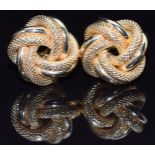 A pair of 18ct gold knot earrings, 3.7g