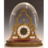 Brevette of Paris 19thC exhibition mystery clock, the pierced dial centre with Roman enamelled
