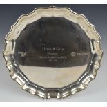 American silver tray with shaped edge, marked Reed & Barton Sterling, diameter 30.5cm, weight 686g
