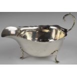 George V hallmarked silver footed sauce boat, Birmingham 1924, maker Adie Brothers, length 14.5cm,