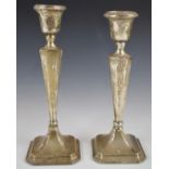 Pair of George V hallmarked silver candlesticks, Chester 1931, maker James Deakin & Sons, height