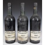 Three bottles of Cockburn's Vintage Port 1967