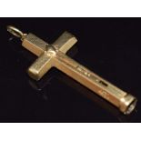 Samson & Mordan yellow metal propelling pencil in the form of a cross, 4.8g