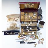 A large collection of costume jewellery including Swarovski earrings, Swatch, beads, etc