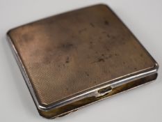 Hallmarked silver compact with Art Deco engine turned decoration, Birmingham 1954, maker