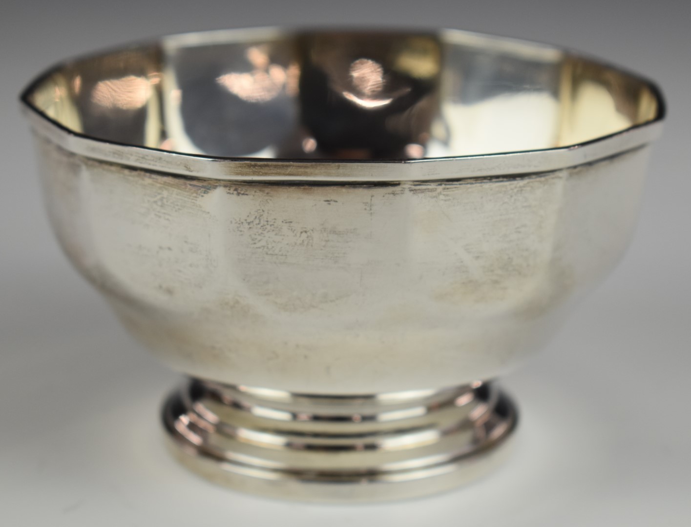 George VI hallmarked silver pedestal bowl, Birmingham 1937, maker Roberts & Dore, width 11.5cm,