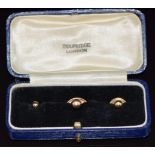 Set of 15ct gold studs in Selfridges London box, 2.8g