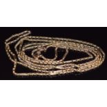 Victorian guard chain made up of oval faceted and elongated links, 35.7g, 140cm long