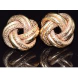 A pair of 9ct gold knot earrings, 2.3g