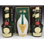 Two Benedictine Liqueur 23¾ fl oz, 69% proof, in presentation boxes, together with a bottle Jas