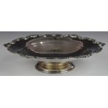 Mappin & Webb George V hallmarked silver pedestal bowl with shaped edge, Sheffield 1935, diameter