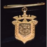 Victorian 9ct gold fob, Birmingham 1896, 12.5g