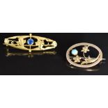 Two c1910 9ct gold brooches, 4.3g