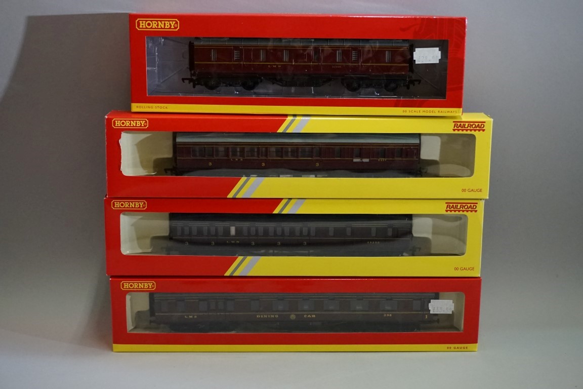 Four 'OO' gauge LMS coaches, each in possibly associated box. (4) - Image 2 of 5