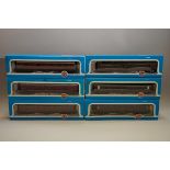 Six 'OO' gauge LMS coaches, each in Airfix box. (6)