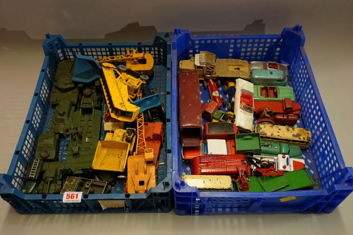 A collection of vintage Dinky and Corgi diecast vehicles, (mostly playworn). (qty)