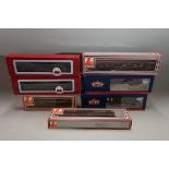 Seven various 'OO' gauge LMS coaches, each in box.