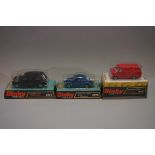 Three Dinky 'Speedwheels' vehicles, comprising: 129 'Volkswagen 1300 Sedan'; 284 'London Taxi'; and