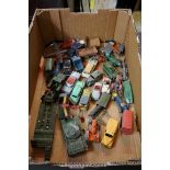 A large collection of vintage Dinky and Corgi diecast vehicles, (all playworn). (qty)