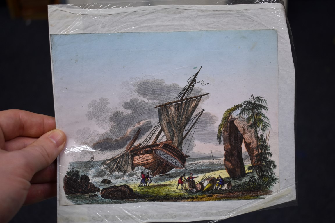 MARITIME ENGRAVINGS: SHIPWRECKS: collection of approx 50 prints and engravings, largely 18th-19th - Image 18 of 62