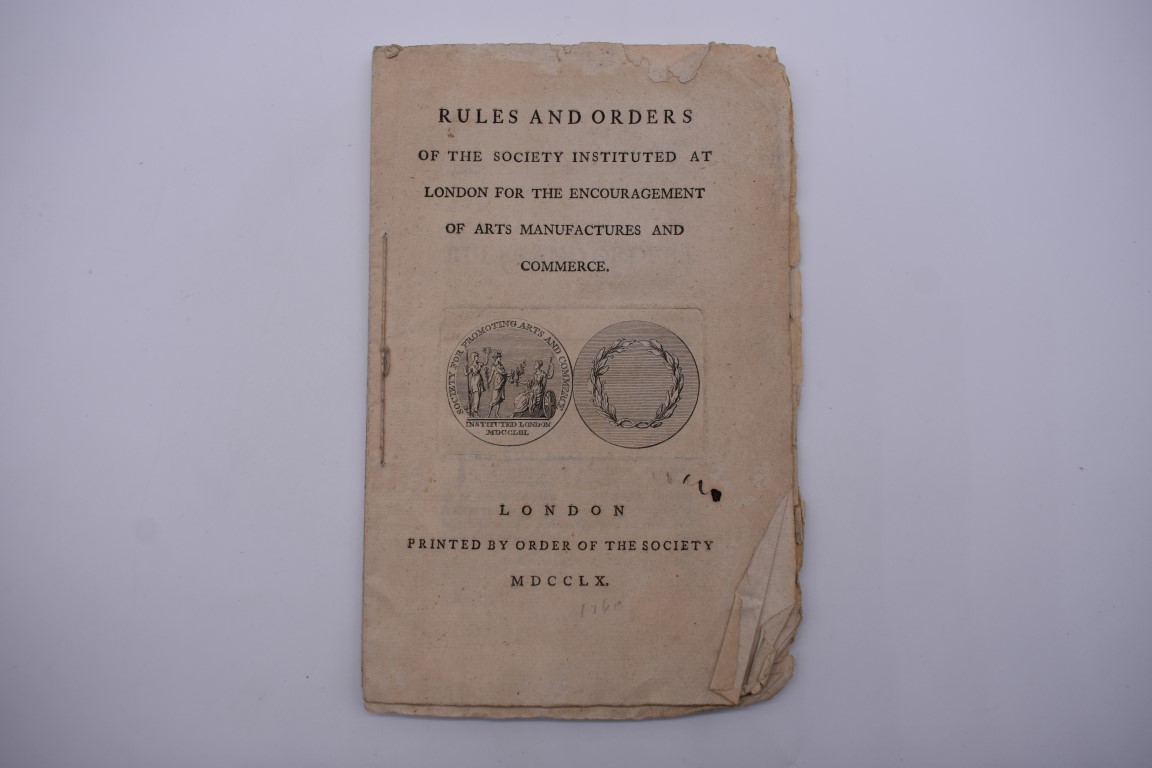 ARTS MANUFACTURES AND COMMERCE: 'Rules and Orders of the Society Instituted at London for the - Image 2 of 17