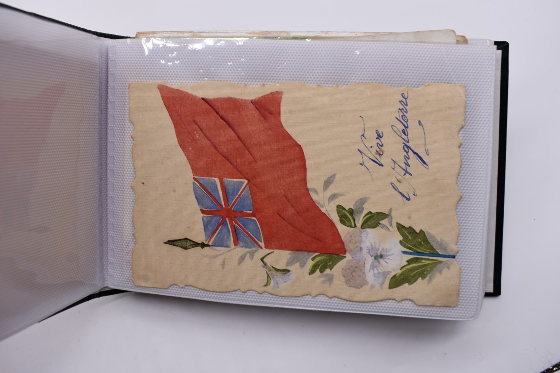 POSTCARD ALBUM: contains approx 296 mixed postcards, topographical and greetings, generally in - Image 56 of 70