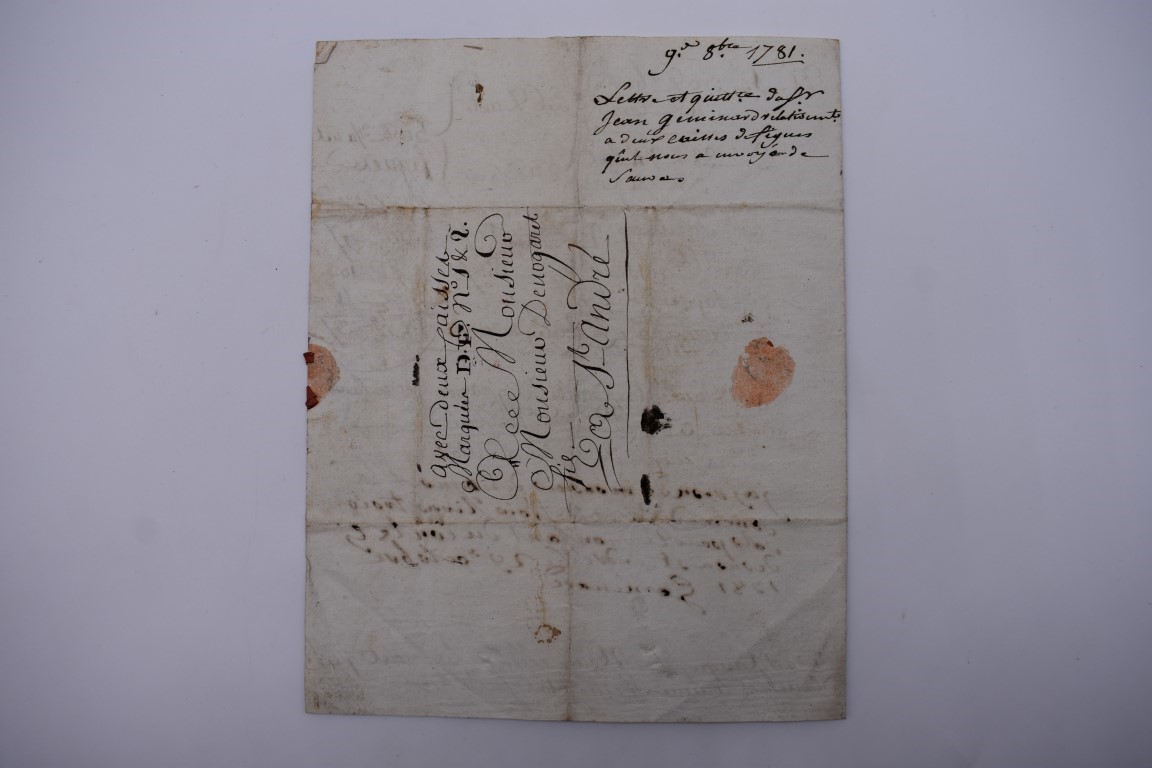 CONTINENTAL DOCUMENTS: group of 9 items, including French manuscript on vellum dated 1645: - Image 15 of 24