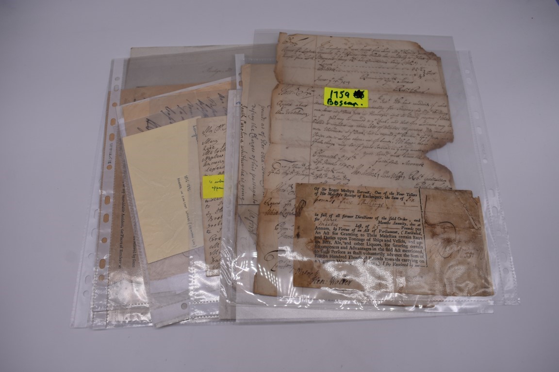 MARITIME PRINTED AND MANUSCRIPT DOCUMENTS, 18TH-19THC: collection of approx 12 items including