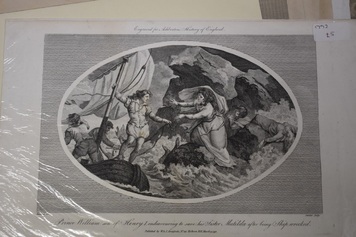 MARITIME ENGRAVINGS: SHIPWRECKS: collection of approx 50 prints and engravings, largely 18th-19th - Image 25 of 62