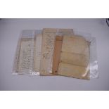 CONTINENTAL DOCUMENTS: group of 9 items, including French manuscript on vellum dated 1645:
