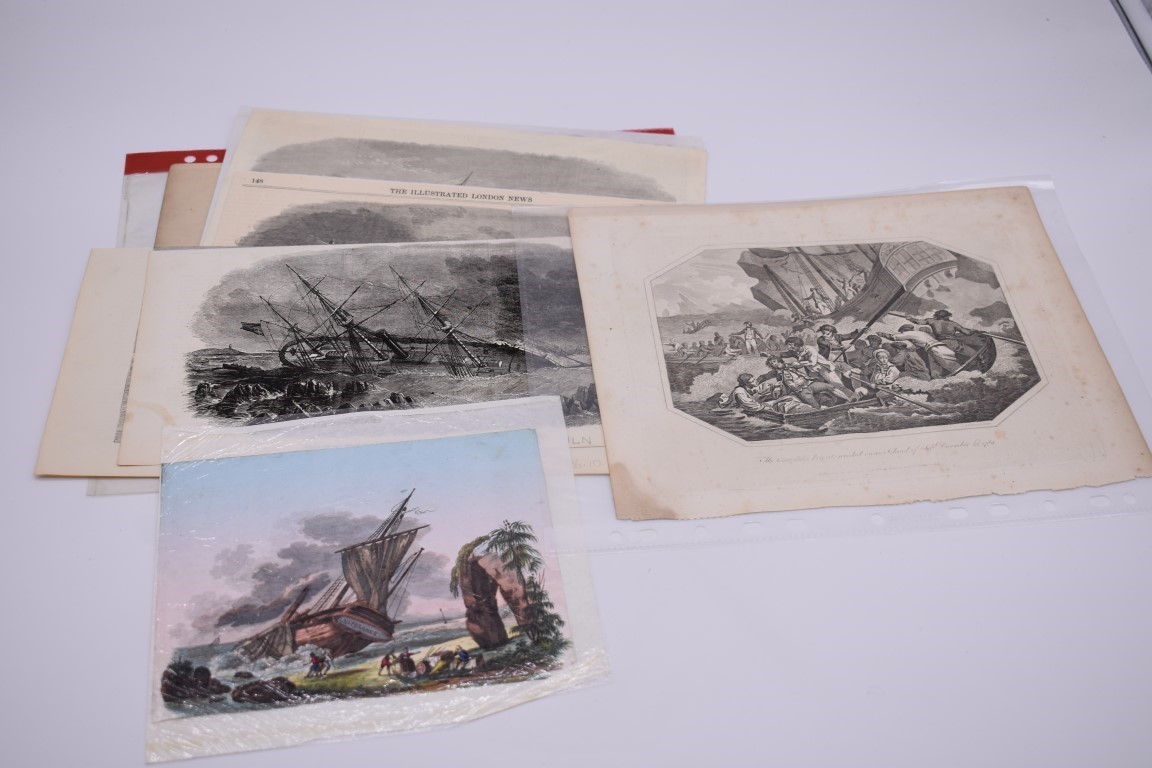 MARITIME ENGRAVINGS: SHIPWRECKS: collection of approx 50 prints and engravings, largely 18th-19th - Image 6 of 62