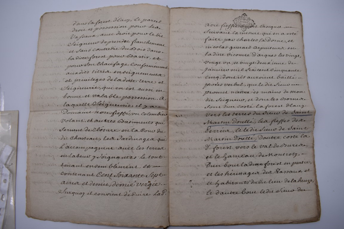 CONTINENTAL DOCUMENTS: group of 9 items, including French manuscript on vellum dated 1645: - Image 18 of 24