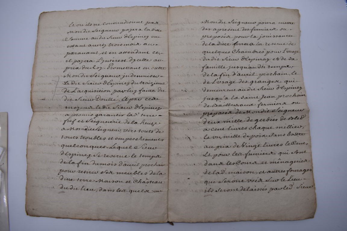 CONTINENTAL DOCUMENTS: group of 9 items, including French manuscript on vellum dated 1645: - Image 22 of 24