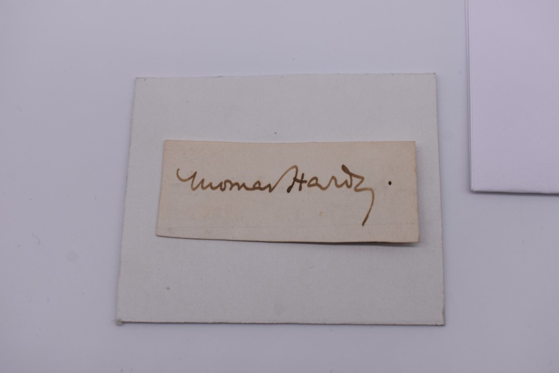 THOMAS HARDY: cut signature of same, tipped onto card: together with 8 line autograph note from Anna - Image 4 of 5