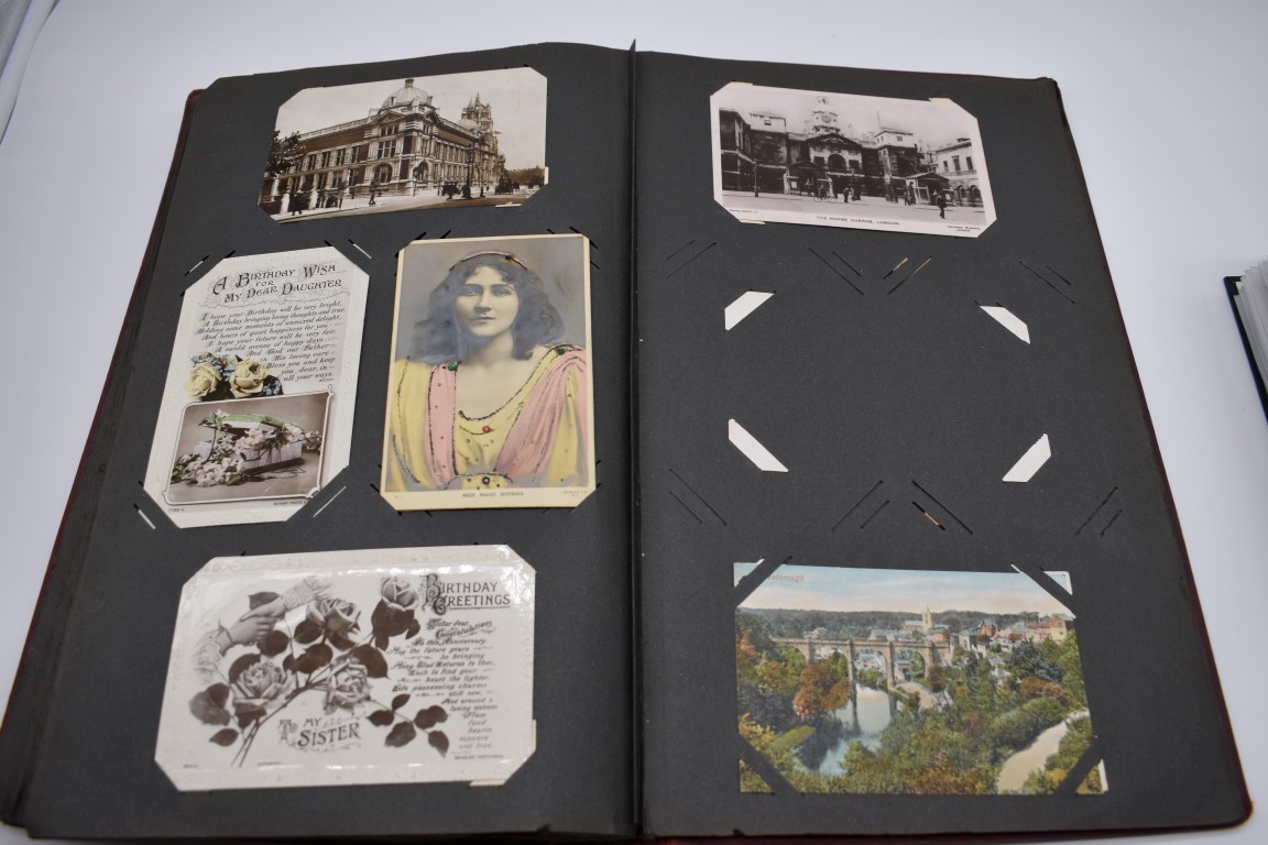 POSTCARD ALBUM: contains approx 296 mixed postcards, topographical and greetings, generally in - Image 45 of 70