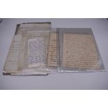 LETTERS, 18TH-19THC: collection of approx 13 items, to include 3 side ALS from the Earl of