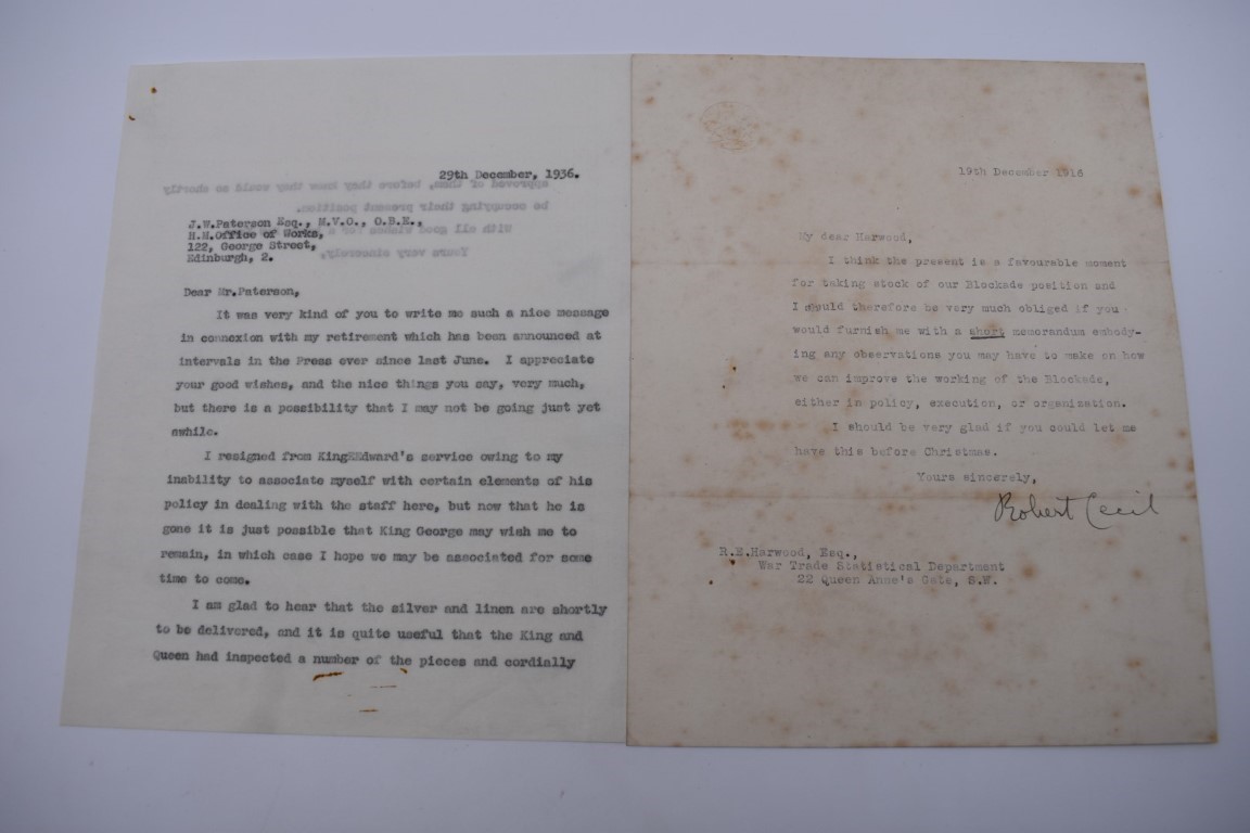 HARWOOD (Sir Ralph Endersby, 1883-1952): a small collection of typed and handwritten letters and - Image 4 of 9