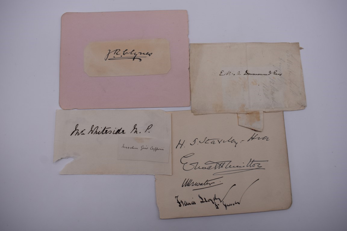 AUTOGRAPH MISCELLANY: collection of approx 30+ cut autographs and letters, largely political and - Image 4 of 10