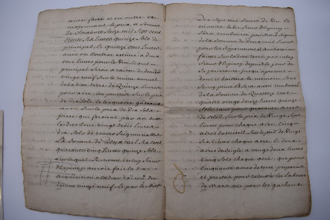 CONTINENTAL DOCUMENTS: group of 9 items, including French manuscript on vellum dated 1645: - Image 20 of 24