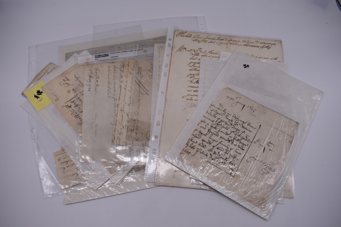MANUSCRIPT MISCELLANY: collection of approx 18 items, manuscripts on paper, 17th to early 19th