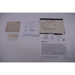 THOMAS HARDY: cut signature of same, tipped onto card: together with 8 line autograph note from Anna