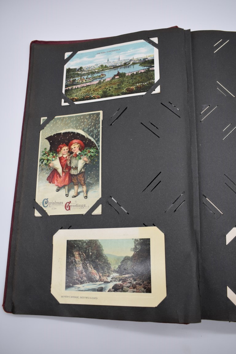 POSTCARD ALBUM: contains approx 296 mixed postcards, topographical and greetings, generally in - Image 5 of 70